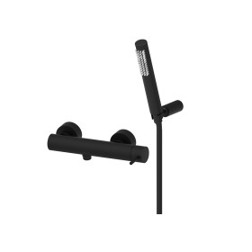 WYPRZEDAŻ ! Paffoni Light Bateria natryskowa czarna ścienna (kompletna) LIG168DNO