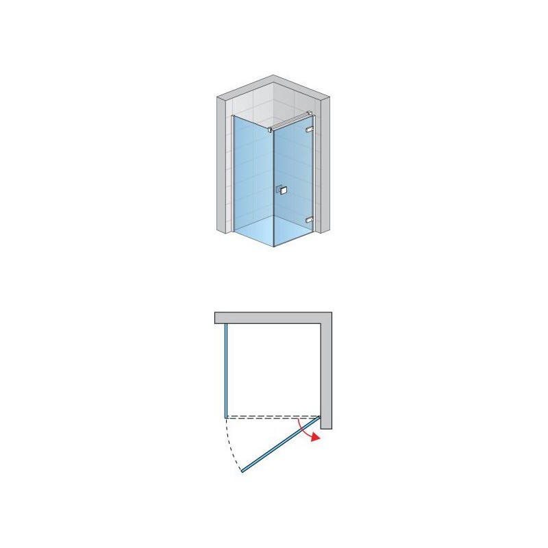 SanSwiss Annea AN1C+ANT1 Kabina Prysznicowa Prawa Chrom 80x75x200 cm Szkło Przezroczyste (AN1CD08005007+ANT107505007)