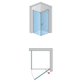 SanSwiss Annea AN1C+ANT1 Kabina Prysznicowa Prawa Czarna 90x100x200 cm Szkło Przezroczyste (AN1CD09000607+ANT110000607)