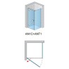 SanSwiss Annea AN1C+ANT1 Kabina Prysznicowa Lewa Czarna 80x100x200 cm Szkło Przezroczyste (AN1CG08000607+ANT110000607)