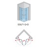 SanSwiss Solino SOLF13 G+D Kabina prysznicowa 2D 100x100x200 cm chrom, Szkło Przezroczyste (SOLF13D1005007+SOLF13G1005007)