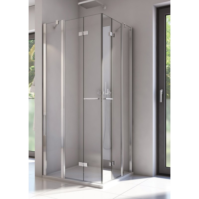 SanSwiss Solino SOLF13 G+D Kabina prysznicowa 2D 100x100x200 cm chrom, Szkło Przezroczyste (SOLF13D1005007+SOLF13G1005007)