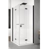 SanSwiss Solino SOLF13 G+D Kabina prysznicowa 2D 160x160x200 cm czarne, Szkło Przezroczyste (SOLF13D1600607+SOLF13G1600607)