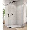 SanSwiss Cadura CADUO Walk-In Ścianka Wolnostojąca Dwuczęściowa Czarna P 140 cm Szkło Przezroczyste (CADUOG1400607)