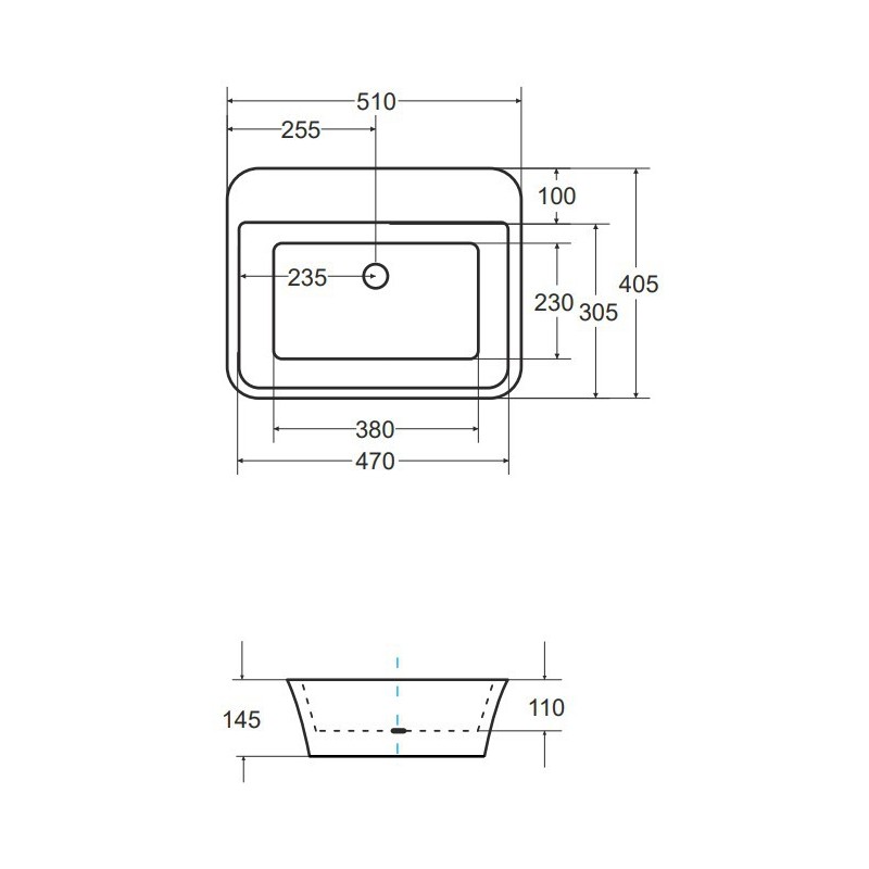 Besco ASSOS S-Line Umywalka Nablatowa 40x50