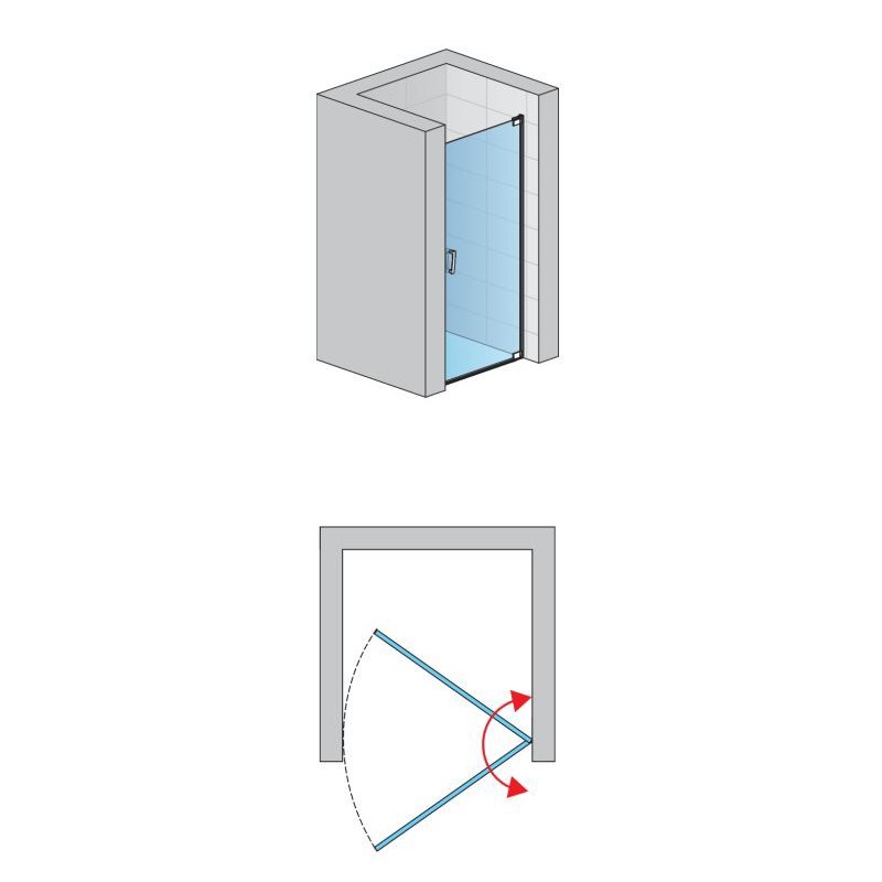 SanSwiss Cadura CA1 Drzwi Prysznicowe do 100x200 cm P NA WYMIAR Białe Szkło Przezroczyste (CA1DSM10907)