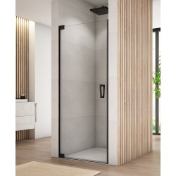 SanSwiss Cadura CA1 Drzwi Prysznicowe do 100x200 cm L NA WYMIAR Czarne Szkło Przezroczyste (CA1GSM10607)