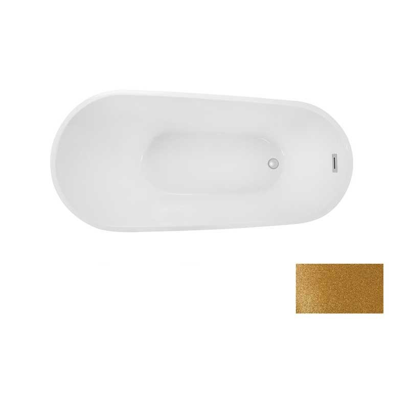 Besco Melody Glam Wanna Wolnostojąca Złota 170x80 + maskownica syfonu z przelewem chrom