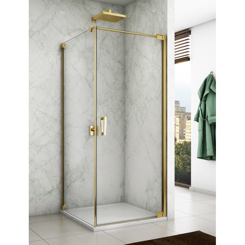 SanSwiss Cadura CA1+CAT1 Kabina Prysznicowa P Złota NA WYMIAR (do 100 cm)x70 cm Szkło Przezroczyste (CA1DSM11207+CAT10701207)