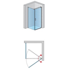 SanSwiss Cadura CA1+CAT1 Kabina Prysznicowa P Czarna NA WYMIAR (do 100 cm)x75 Szkło Przezroczyste (CA1DSM10607+CAT10750607)