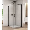 SanSwiss Cadura CA1+CAT1 Kabina Prysznicowa P Czarna NA WYMIAR (do 100 cm)x80 cm Szkło Przezroczyste (CA1DSM10607+CAT10800607)