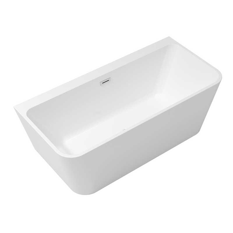 Besco Varya Glam Wanna Wolnostojąca Przyścienna Srebrna + maskownica syfonu z przelewem grafit 170x80