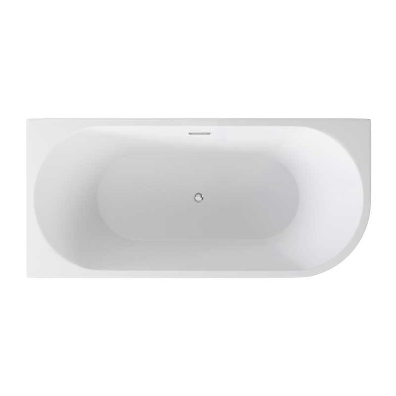 Besco Zoya Wanna Wolnostojąca Przyścienna + maskownica syfonu z przelewem biała 170x80 Prawa