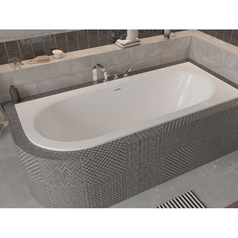 Besco Avita Slim+ Wanna Asymetryczna Prawa 150x75 + syfon z przelewem chrom