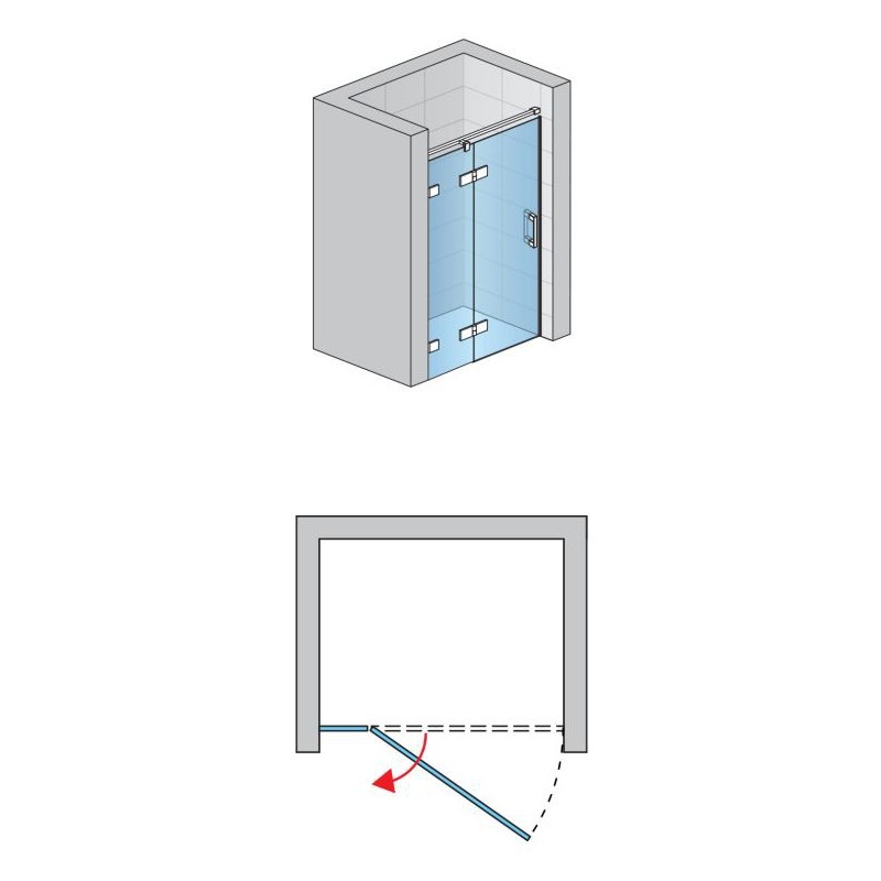 SanSwiss Pur PU13 Drzwi Prysznicowe Lewe (NA  WYMIAR) do 160 cm Szkło Przezroczyste (PU13GSM11007)