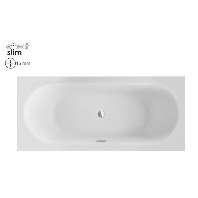 Besco Vitae Slim+ Wanna Prostokątna 180x80 + syfon z przelewem chrom