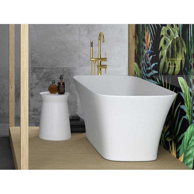 Besco Assos S-Line Wanna Wolnostojąca 160x70 + klik-klak czarny czyszczony od góry (WMD-160-ASB)