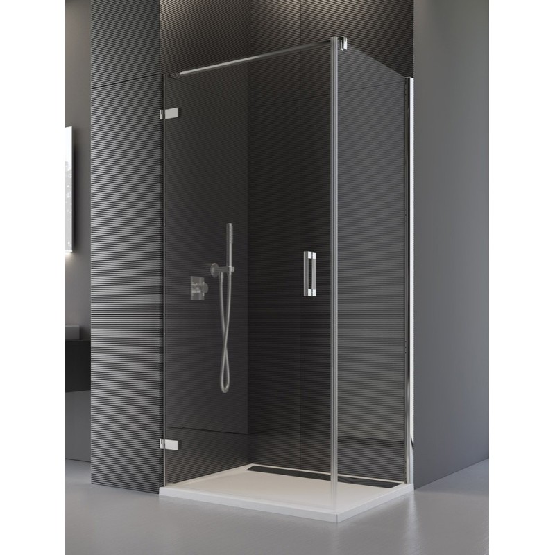 SanSwiss Pur PUR1+PUDT2P Kabina Prysznicowa Lewa do 100x90 cm Szkło Przezroczyste (PUR1GSM11007+ PUDT2P0901007)