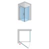 SanSwiss Pur PUR1+PUDT2P Kabina Prysznicowa Lewa do 100x90 cm Szkło Przezroczyste (PUR1GSM11007+ PUDT2P0901007)