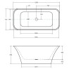 Besco Assos S-Line Black&White Wanna Wolnostojąca 160x70 + klik-klak złoty czyszczony od góry (WMD-160-ABG)