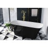 Besco Assos S-Line Black&White Wanna Wolnostojąca 160x70 + klik-klak złoty czyszczony od góry (WMD-160-ABG)