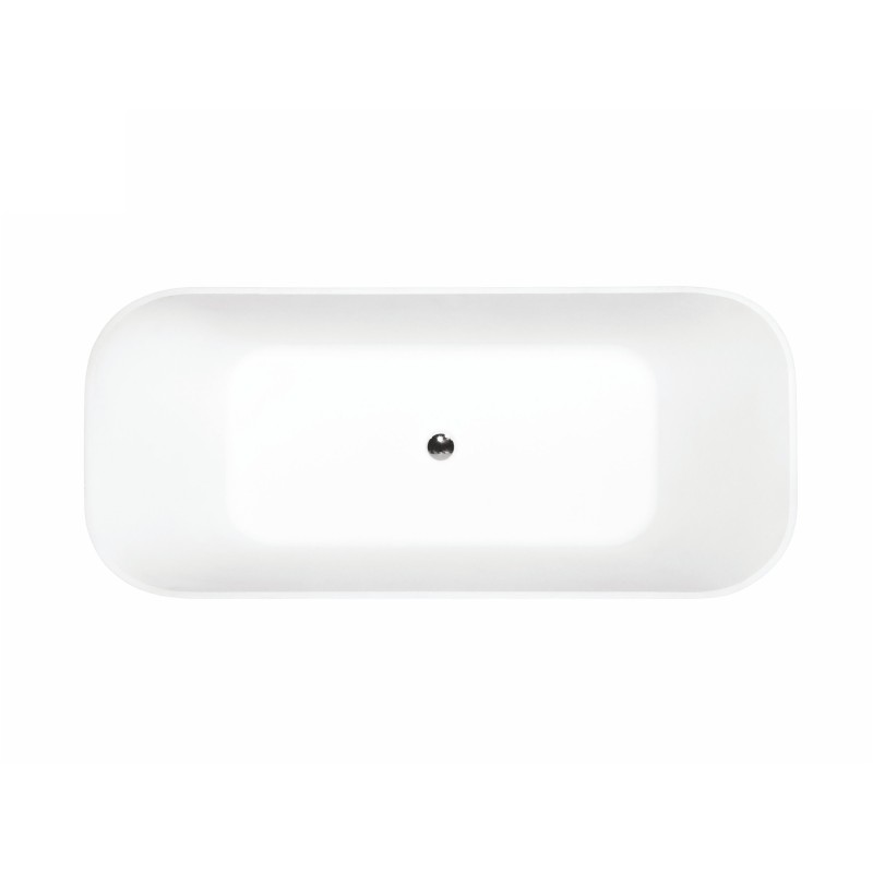 Besco Assos B&W Wanna Owalna Wolnostojąca 160x70 + klik-klak czarny (WMD-160-AWB)