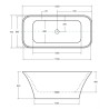 Besco Assos B&W Wanna Owalna Wolnostojąca 160x70 + klik-klak czarny (WMD-160-AWB)