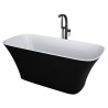 Besco Assos B&W Wanna Owalna Wolnostojąca 160x70 + klik-klak czarny (WMD-160-AWB)
