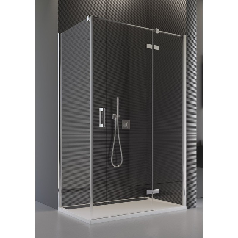 SanSwiss Pur PU13P+PUDT2P Kabina Prysznicowa Prawa ze ścianką 90x120 cm Szkło Przezroczyste (PU13PD0901007+ PUDT2P1201007)