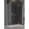SanSwiss Pur PU13P+PUDT2P Kabina Prysznicowa Prawa ze ścianką 120x75 cm Szkło Przezroczyste (PU13PD1201007+ PUDT2P0751007)