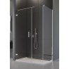SanSwiss Pur PU31P+PUDT3P Kabina Prysznicowa Lewa ze ścianką 90x80 cm Szkło Przezroczyste (PU31PG0901007+ PUDT3P0801007)