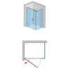 SanSwiss Pur PU31P+PUDT3P Kabina Prysznicowa Lewa ze ścianką 120x80 cm Szkło Przezroczyste (PU31PG1201007+ PUDT3P0801007)