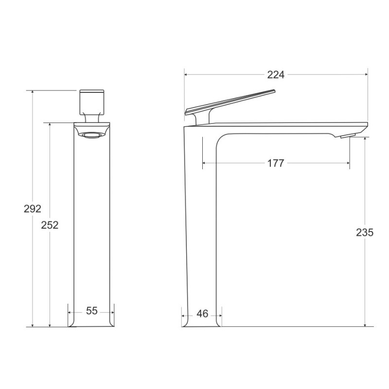 Besco Aspira I Bateria Umywalkowa Wysoka Chrom
