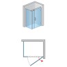 SanSwiss Pur PU31P+PUDT3P Kabina Prysznicowa Prawa ze ścianką 120x100 cm Szkło Przezroczyste (PU31PD1201007+ PUDT3P1001007)