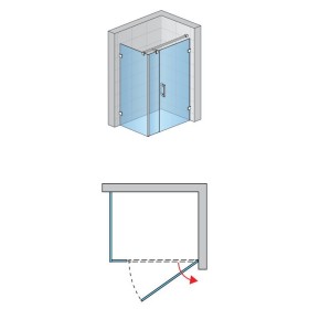 SanSwiss Pur PU31+PUDT3P Kabina Prysznicowa Prawa ze ścianką NA WYMIAR 160x100 cm Szkło Przezroczyste (PU31DSM21007 + PURDT3SM21