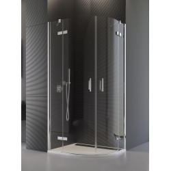 SanSwiss Pur PU4P Drzwi Prysznicowe Półokrągłe Dwuczęściowe R50 90 cm Szkło Przezroczyste (PU4P500901007)
