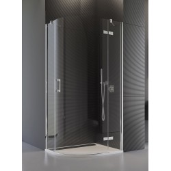 SanSwiss Pur P3P Drzwi Prysznicowe Półokrągłe R50 Prawe Jednoczęściowe 90 cm Szkło Przezroczyste (P3PD500901007)