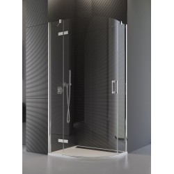 SanSwiss Pur P3P Drzwi Prysznicowe Półokrągłe R55 Lewe Jednoczęściowe 90 cm Szkło Przezroczyste (P3PG550901007)