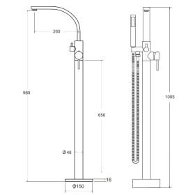 Besco Decco Bateria Wannowa Wolnostojąca Easy-Box III Chrom