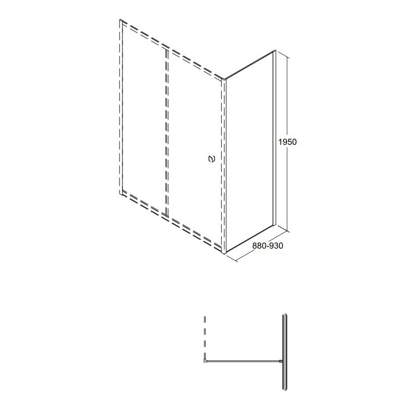 Besco Duo Slide Black Panel Boczny do kabiny 90x195 cm (PDSB-90)