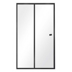 Besco Duo Slide Black Drzwi Prysznicowe Przesuwne Czarne 110x195 + Panel Boczny 80 (DDSB-110+PDSB-80)