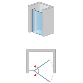 SanSwiss Divera D22T13 Drzwi Prysznicowe Wahadłowe Jednoczęściowe Chrom 100x200 cm Szkło Przezroczyste (D22T13070305007)