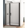 SanSwiss Divera D22T31 Drzwi Prysznicowe Wahadłowe Jednoczęściowe Czarne 110x200 cm Szkło Przezroczyste (D22T31090200607)