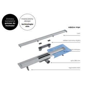 Besco Virgo Nero Duo Odpływ Liniowy 60x6 cm (OL-60-VN)