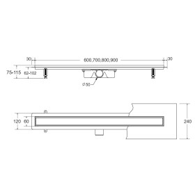 Besco Virgo White Odpływ Liniowy 90x6 cm (OL-90-VW)