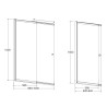 Besco Easy Slide Black parawan nawannowy 2-skrzydłowy przejrzyste 100x150 (PESB-2S)