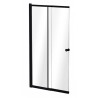 Besco Easy Slide Black parawan nawannowy 2-skrzydłowy przejrzyste 100x150 (PESB-2S)
