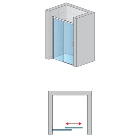 SanSwiss Divera D22S2B Drzwi narożne Dwuczęściowe Czarne 120x200 cm Szkło Przezroczyste (D22S2B1200607)