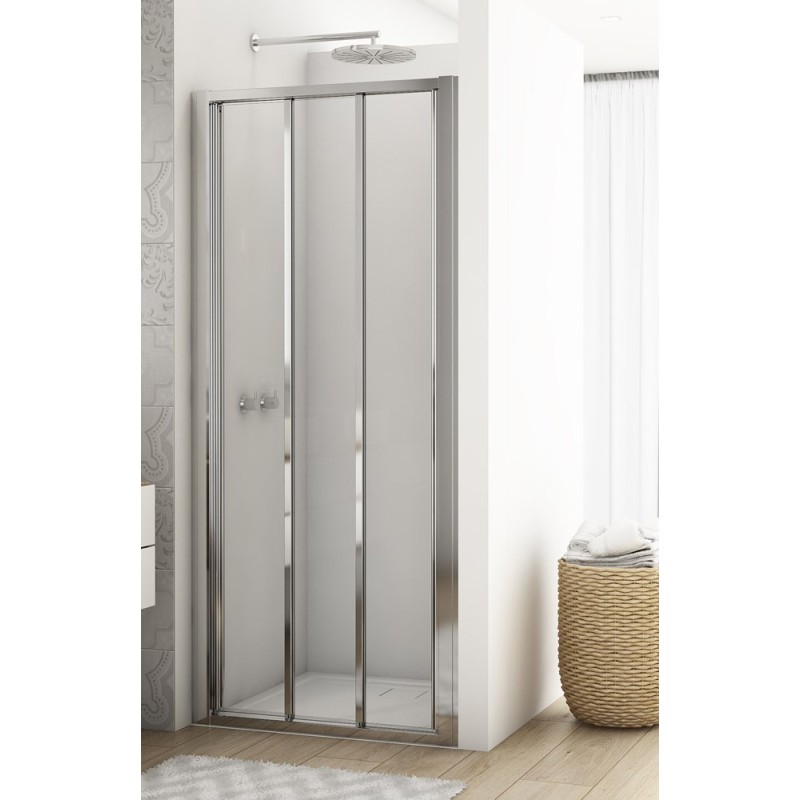SanSwiss Divera D22S3 Drzwi przesuwne Trzyczęściowe Chrom 120x200 cm Szkło Przezroczyste (D22S31205007)