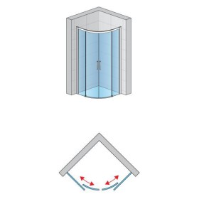 SanSwiss Divera D22SRB Kabina półokrągła chrom 90x90x200 cm Szkło Przezroczyste (D22SRB550905007)